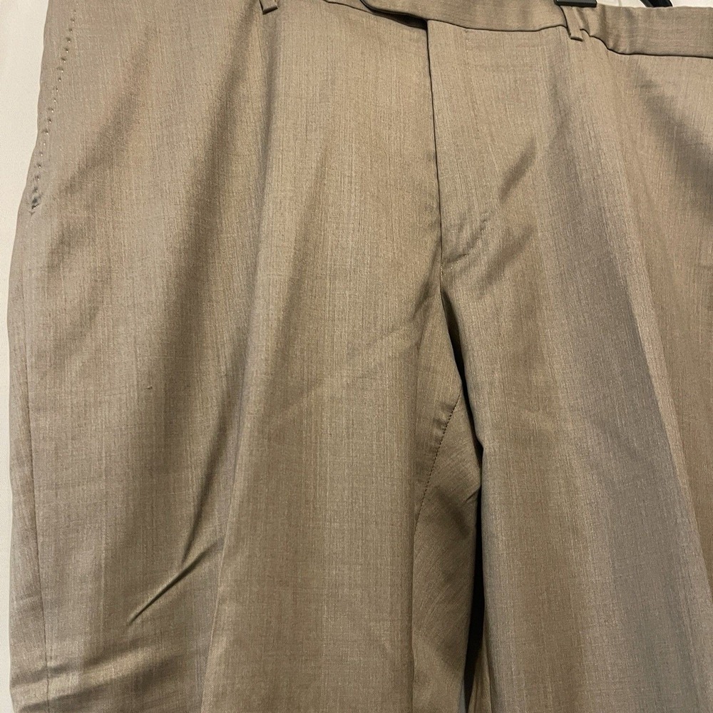 6 East Dress Pants Mens 42x29 Tan Wool Loro Piana Four Seasons Super 130s Flat